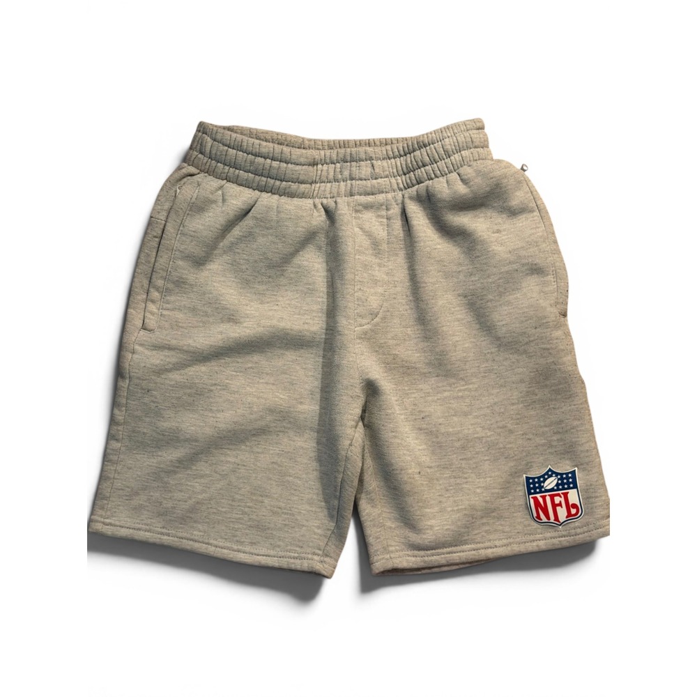 NFL Sweatshorts Boys Small Gray Fleece Athletic Football Shorts Zipper Pockets